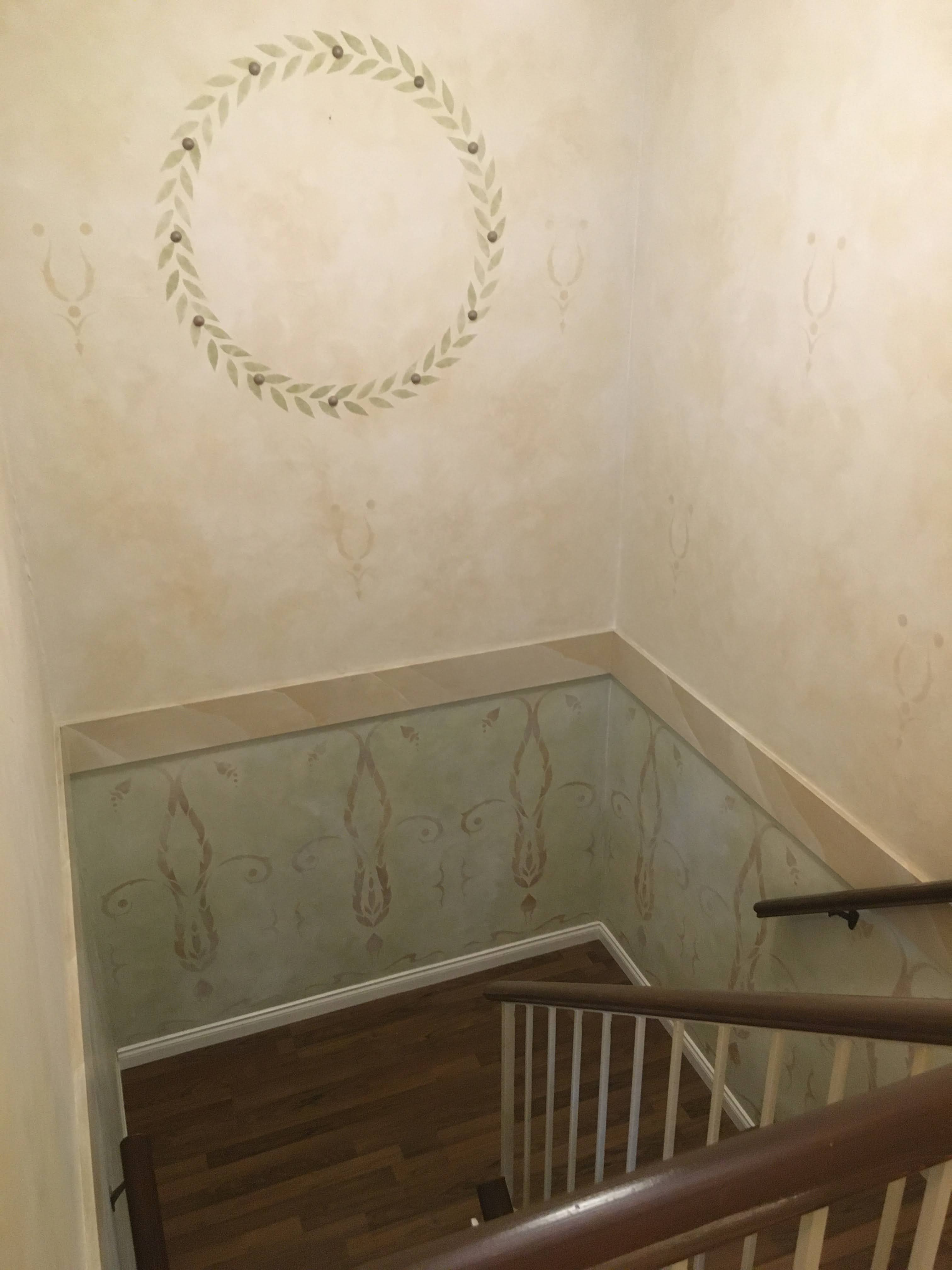 Stairwell with wall painting